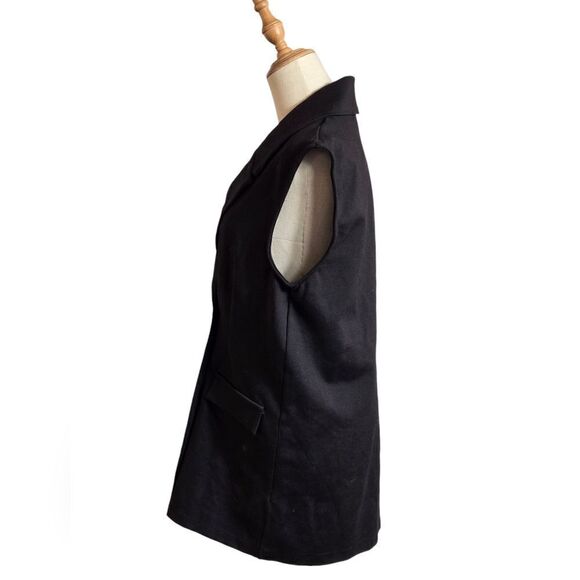 Primary Long Black Double Breasted Vest NWT - Picture 3 of 6